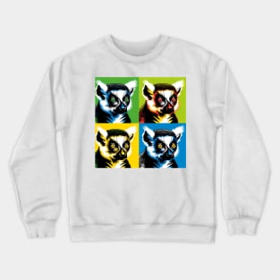 Lemur Luminance: A Pop Art Adventure Crewneck Sweatshirt